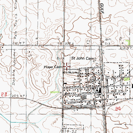 Topographic Map of Hope Town Cemetery, IL