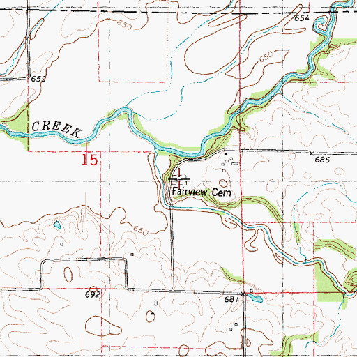 Topographic Map of Fairview Cemetery, IL