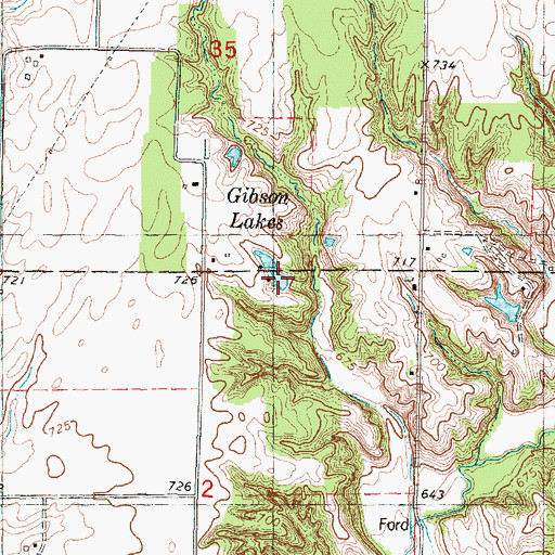 Topographic Map of Gibson Lakes, IL