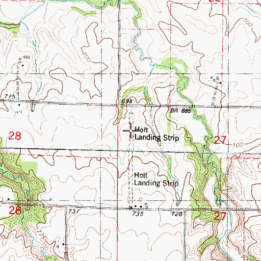 Topographic Map of Holt Landing Strip (historical), IL