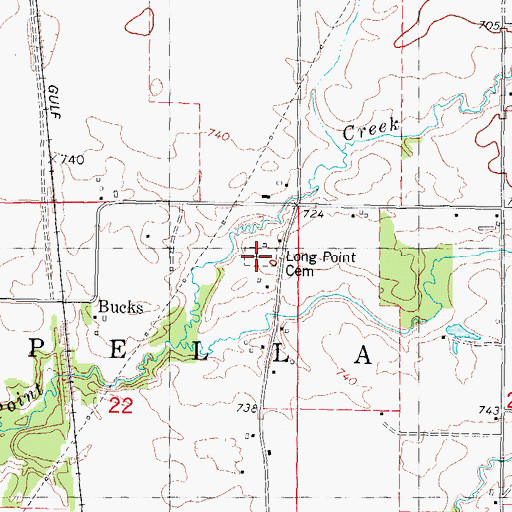 Topographic Map of Long Point Cemetery, IL