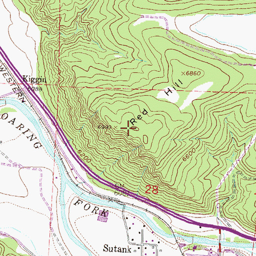 Topographic Map of Red Hill, CO