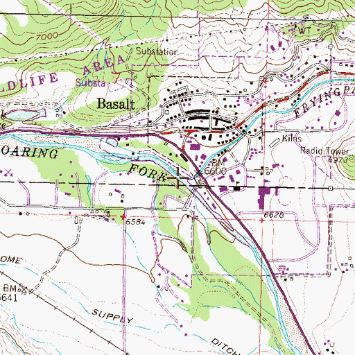 Topographic Map of Fryingpan River, CO