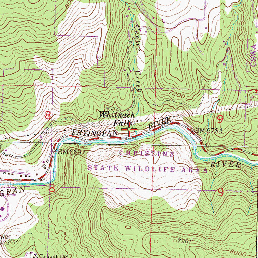 Topographic Map of Whitnach Falls, CO