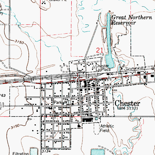 Topographic Map of Harvest States Cooperative Elevator, MT