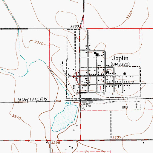 Topographic Map of General Mills Incorporated Elevator, MT
