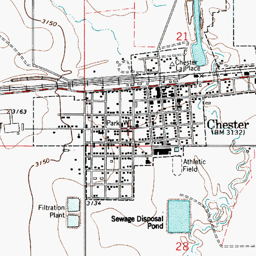 Topographic Map of Triangle Health Care, MT