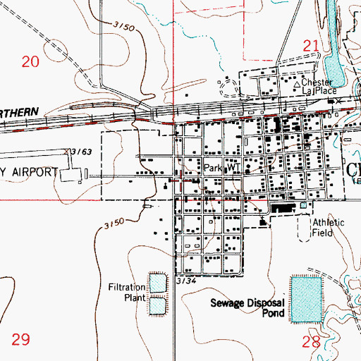Topographic Map of Liberty County Nursing Home, MT