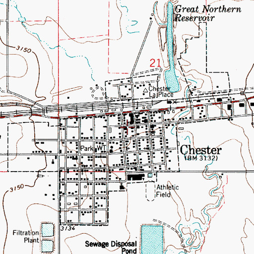 Topographic Map of Liberty County Library, MT