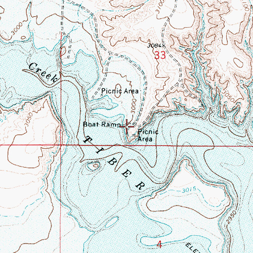 Topographic Map of Willow Creek Campground, MT