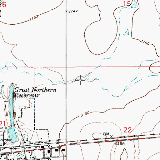 Topographic Map of Bison Coulee, MT