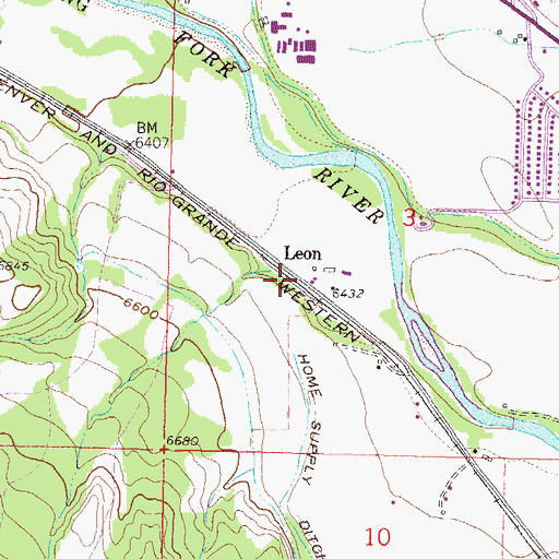 Topographic Map of Leon, CO