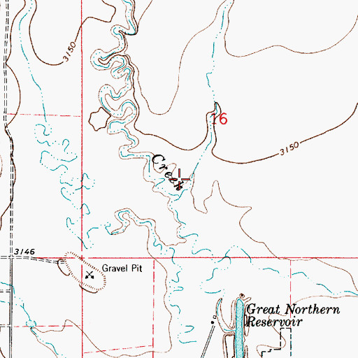 Topographic Map of Keith Coulee, MT