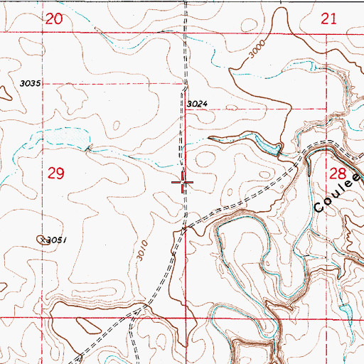 Topographic Map of Pondera Post Office (historical), MT