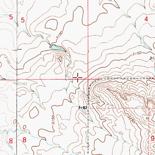 Topographic Map of Montrose Post Office (historical), MT