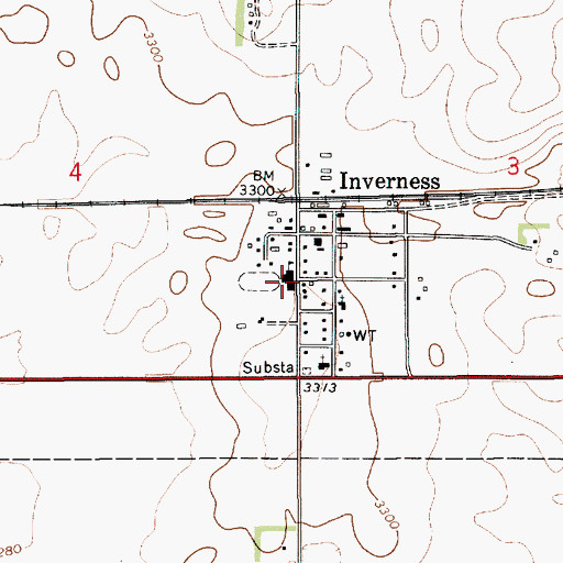 Topographic Map of Joplin-Inverness School, MT