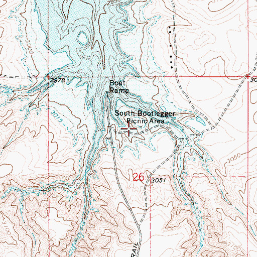 Topographic Map of South Bootlegger Campground, MT