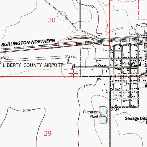 Topographic Map of Chester Volunteer Fire Department, MT