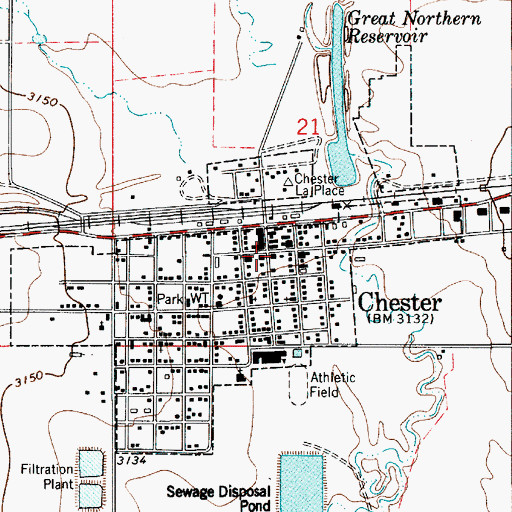 Topographic Map of Liberty County Courthouse, MT