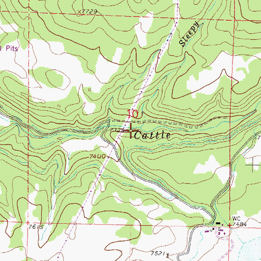 Topographic Map of Sleepy Creek, CO