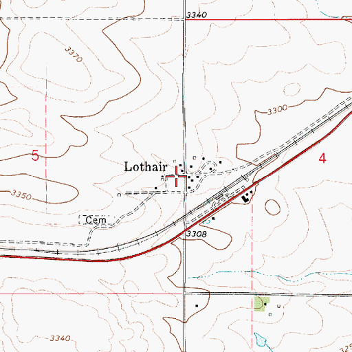 Topographic Map of Lothair School (historical), MT