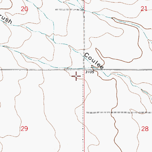 Topographic Map of Prairie Rose School (historical), MT