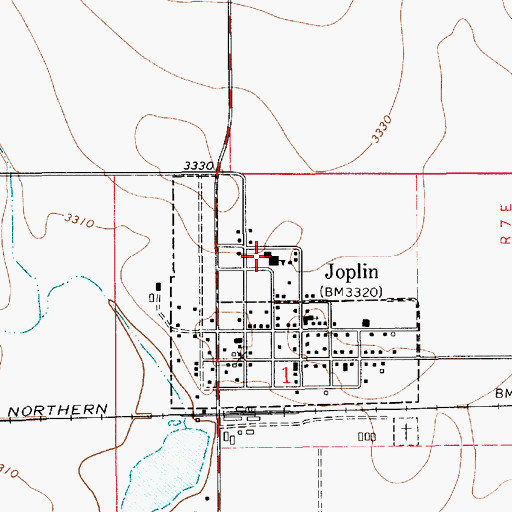 Topographic Map of Joplin-Inverness Public Schools, MT