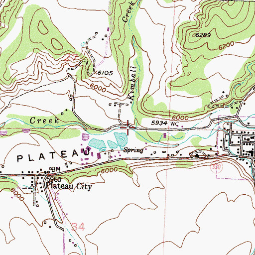 Topographic Map of Kimball Creek, CO