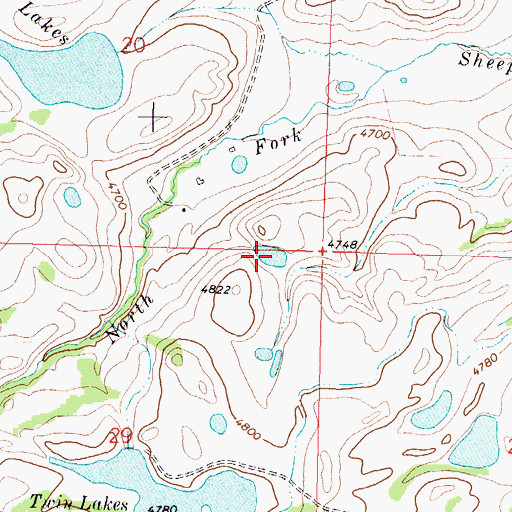 Topographic Map of Round Lake, MT