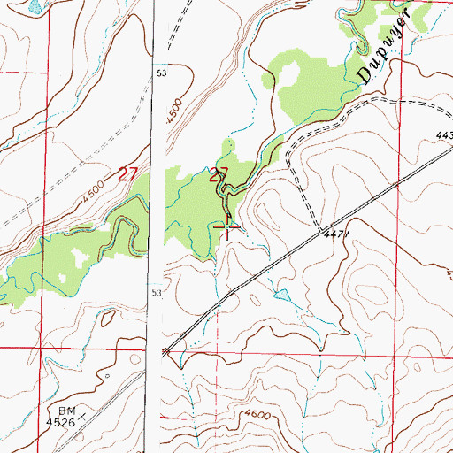 Topographic Map of Jones Coulee, MT