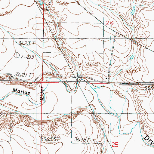 Topographic Map of Barber Coulee, MT