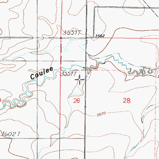 Topographic Map of Boucher Coulee, MT