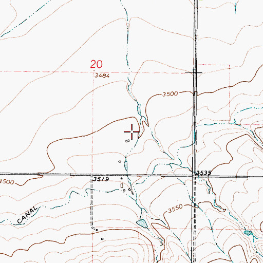 Topographic Map of Sim Oliver Coulee, MT