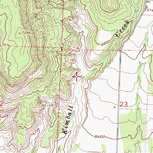 Topographic Map of Dry Fork Kimball Creek, CO