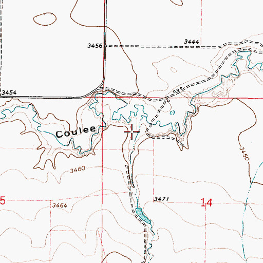 Topographic Map of Power Coulee, MT