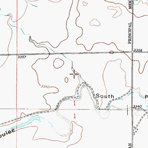 Topographic Map of Berens Coulee, MT