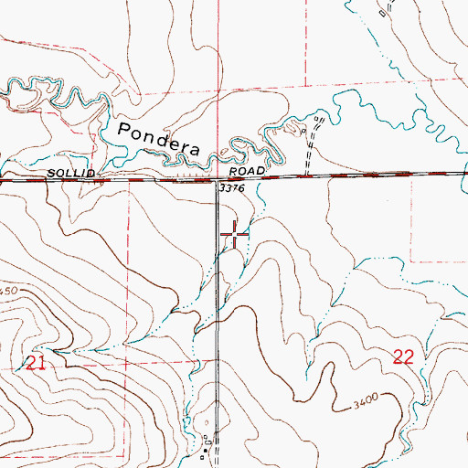 Topographic Map of Freebury Coulee, MT