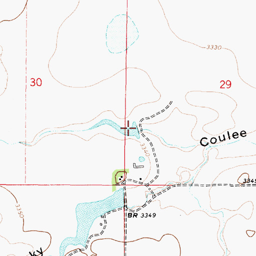 Topographic Map of Snake Creek, MT