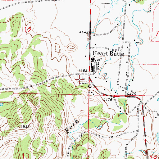 Topographic Map of Saint Anne Cemetery, MT