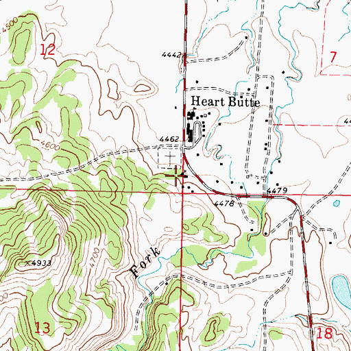 Topographic Map of Saint Anne Parish, MT