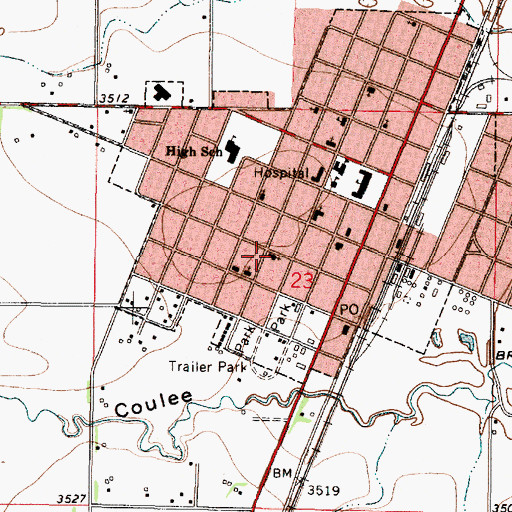 Topographic Map of Conrad Mission Church, MT