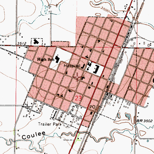 Topographic Map of First Presbyterian Church, MT