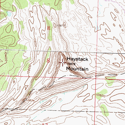 Topographic Map of Haystack Mountain, CO
