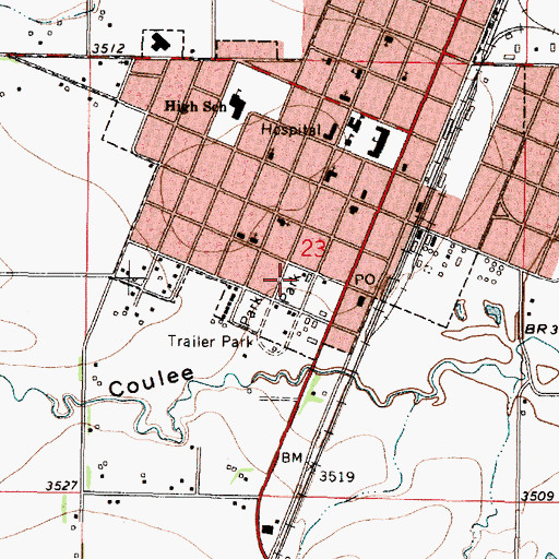 Topographic Map of Conrad City Park, MT