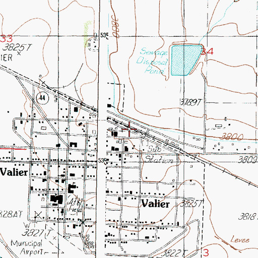 Topographic Map of Cargill Elevator, MT