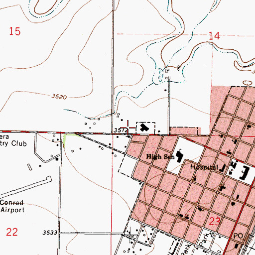 Topographic Map of Pondera Medical Center, MT