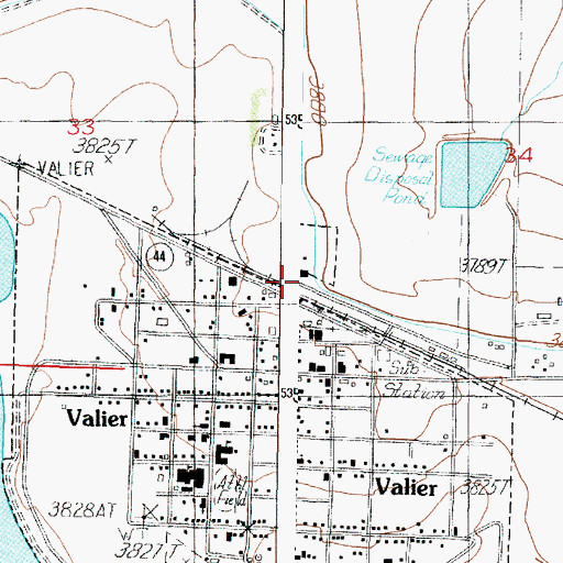 Topographic Map of Valier, MT