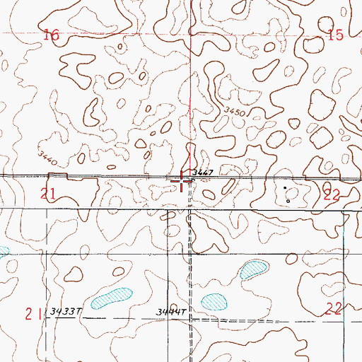 Topographic Map of Strauss Post Office (historical), MT