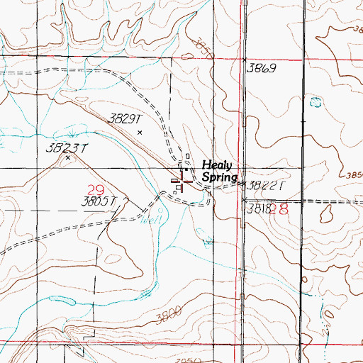 Topographic Map of Healy Springs (historical), MT