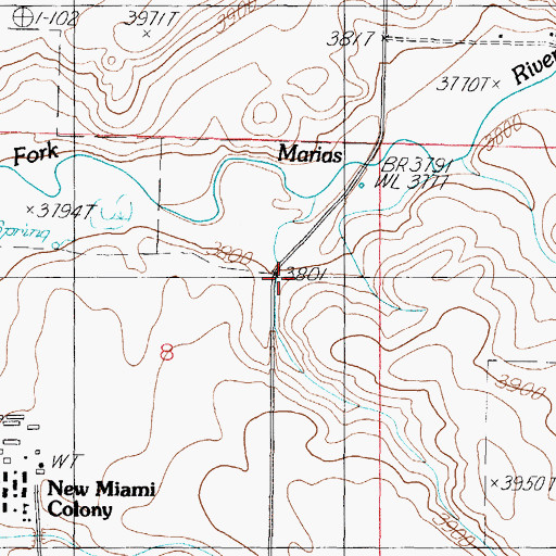 Topographic Map of Gundlach Post Office (historical), MT